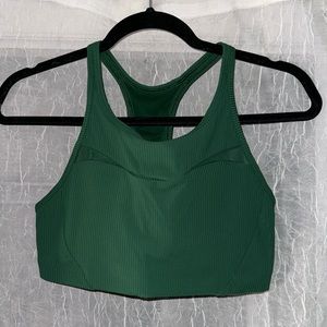 Ribbed Green Sports Bra